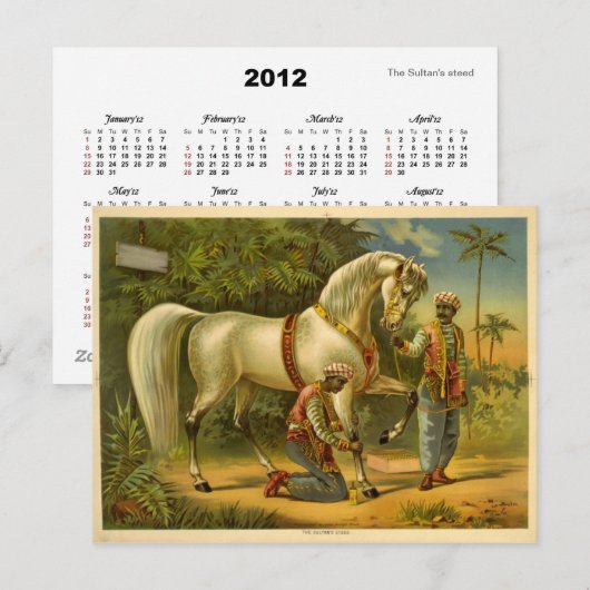 Carte postale du calendrier 2012 du Sultan (Devant / Derrière)