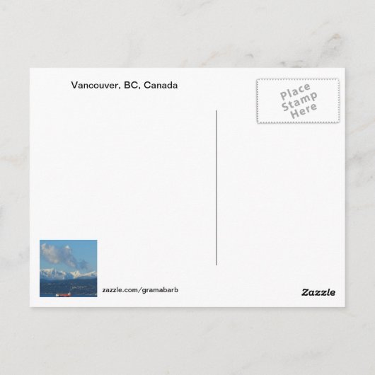 Carte postale du Canada, Vancouver (Colombie-Brita (Dos)