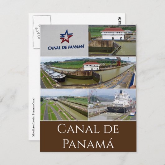 carte postale du canal de panamá (Devant / Derrière)