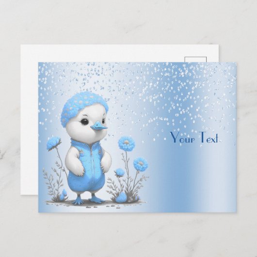 Carte postale du canard bleu (Devant / Derrière)