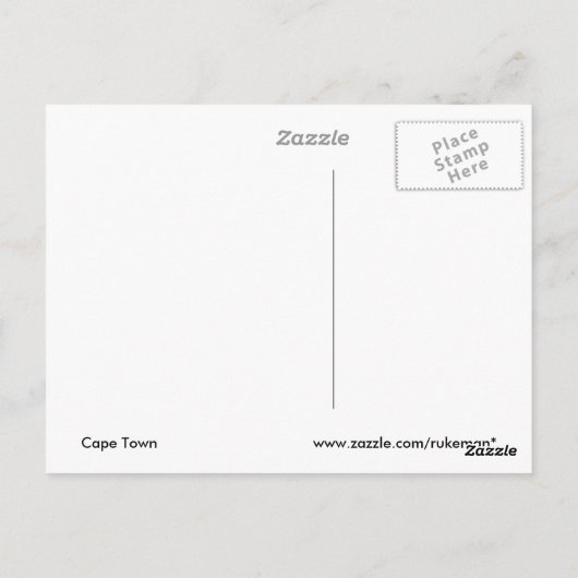 Carte postale du Cap (Dos)