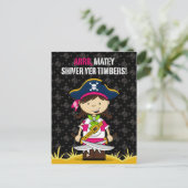 Carte postale du capitaine de pirate fille (Debout devant)