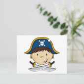 Carte postale du capitaine de pirate mignonne (Debout devant)