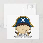 Carte postale du capitaine de pirate mignonne (Devant / Derrière)
