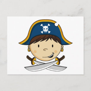Carte postale du capitaine de pirate mignonne