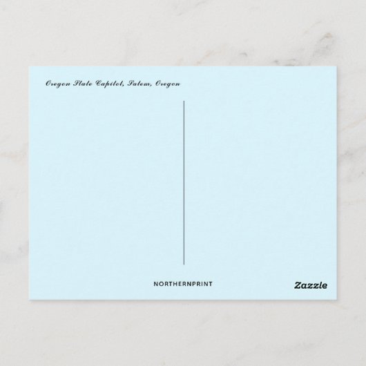 Carte postale du Capitole de l'État de l'Oregon à  (Dos)