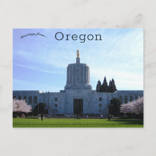 Carte postale du Capitole de l'État de l'Oregon à 