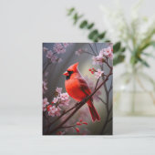 Carte postale du Cardinal du Nord de l'Ohio Red Bi (Debout devant)