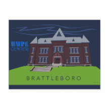 Carte postale du centre municipal de Brattleboro