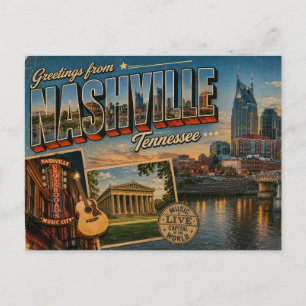 Carte postale du centre-ville de Nashville Tenness