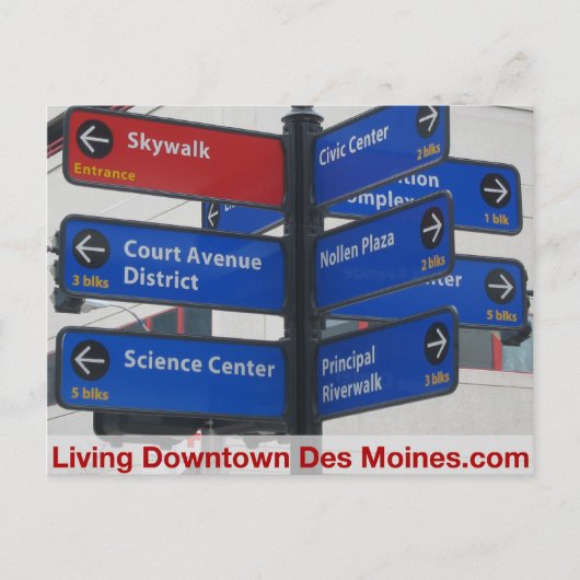 Carte postale du centre-ville des Moines (Devant)