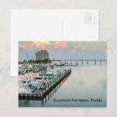 Carte postale du centre-ville Fort Myers Florida (Devant / Derrière)