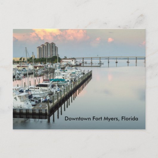 Carte postale du centre-ville Fort Myers Florida (Devant)