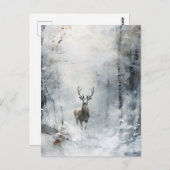 Carte postale du cerf de forêt d'hiver (Devant / Derrière)