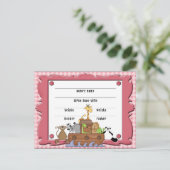 Carte postale du certificat de naissance de fille  (Debout devant)