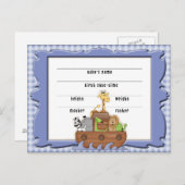 Carte postale du certificat de naissance de Noah's (Devant / Derrière)