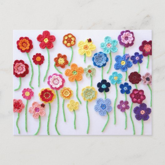 Carte postale du champ de fleurs de Crochet (Devant)