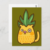 Carte postale du chat de Chananas à l'ananas (Devant / Derrière)