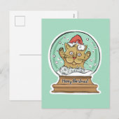 Carte postale du chat de Noël symte (Devant / Derrière)