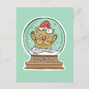 Carte postale du chat de Noël symte