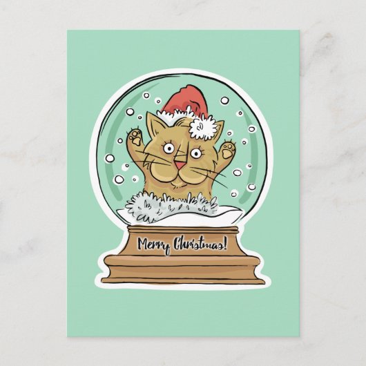 Carte postale du chat de Noël symte (Devant)