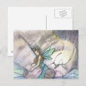 Carte postale du chat et de la fée embrassés (Devant / Derrière)