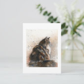 Carte postale du chat Maine Coon (Debout devant)