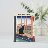 Carte postale du chat noir (Debout devant)