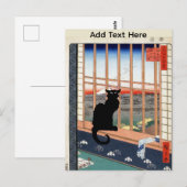 Carte postale du chat noir (Devant / Derrière)