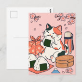 Carte postale du chat Onigiri (Devant / Derrière)