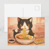 Carte postale du chat Ramen (Devant / Derrière)