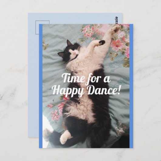 Carte postale du chat smoking faisant une danse jo (Devant / Derrière)