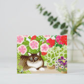 Carte postale du chat tigre de la jungle de jardin (Debout devant)