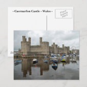Carte postale du château de Caernarfon (Devant / Derrière)