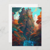 Carte postale du château de fantasy magique (Devant / Derrière)