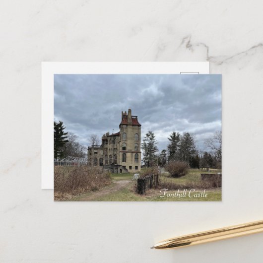 Carte postale du château de Fonthill (Devant/Arrière en situation)