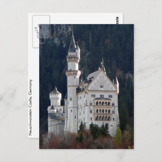 Carte postale du château de Neuschwanstein (Devant / Derrière)