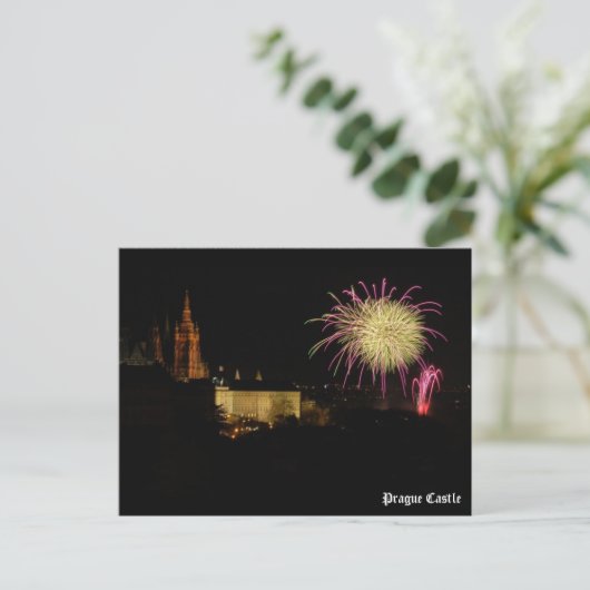 Carte postale du château de Prague (Debout devant)