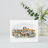 Carte postale du château de Prague (Debout devant)