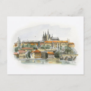 Carte postale du château de Prague