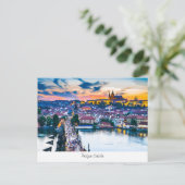 Carte postale du château de Prague (Debout devant)
