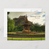 Carte postale du château d'Édimbourg (Devant / Derrière)