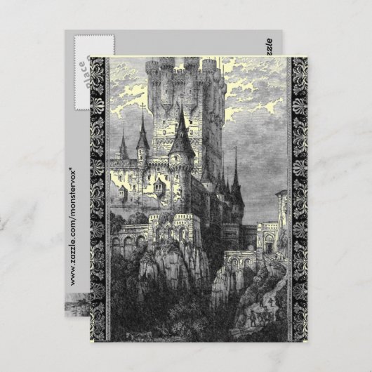 Carte postale du château médiéval (Devant / Derrière)