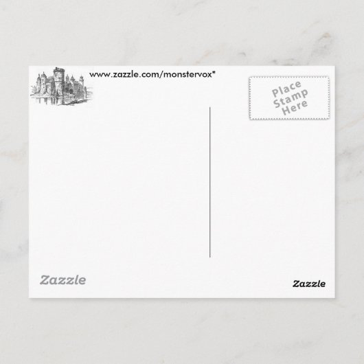 Carte postale du château médiéval (Dos)