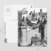 Carte postale du château médiéval (Devant / Derrière)
