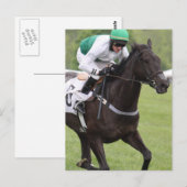 Carte postale du cheval de course Galloping (Devant / Derrière)
