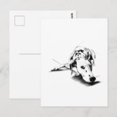 Carte postale du chien dalmate - Dessin à la main (Devant / Derrière)