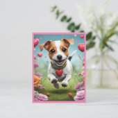 Carte postale du chien de la Saint-Valentin (Debout devant)