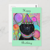 Carte postale du chien de Terre-Neuve (Devant / Derrière)