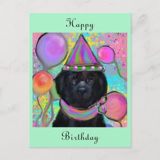 Carte postale du chien de Terre-Neuve (Devant)